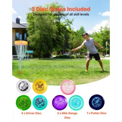 Frisbeegolf-setti 8-osainen kestävästä TPU-materiaalista putteri midrange driver