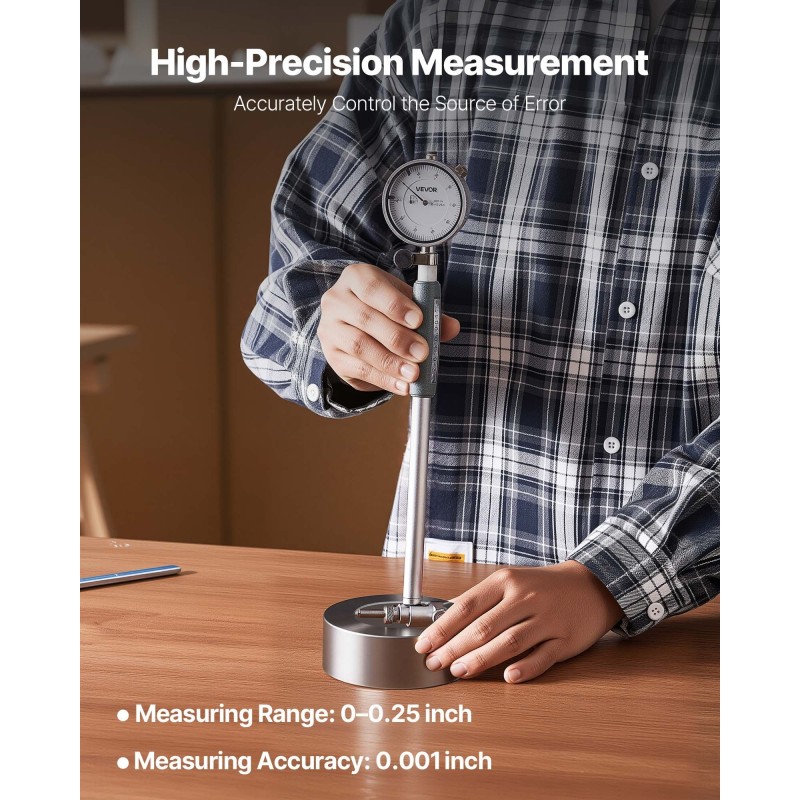 Mittasarja kellomittarilla ja sylinterimittarilla alumiinirunko 50,8–152,4 mm 0,03 mm tarkkuus