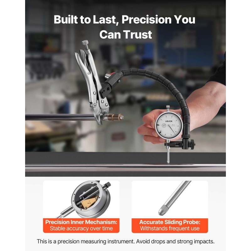 Mittakello sisähalkaisijan mittaukseen 0–25,4 mm 0,03 mm tarkkuus alumiinirunko 360 asteen varsi