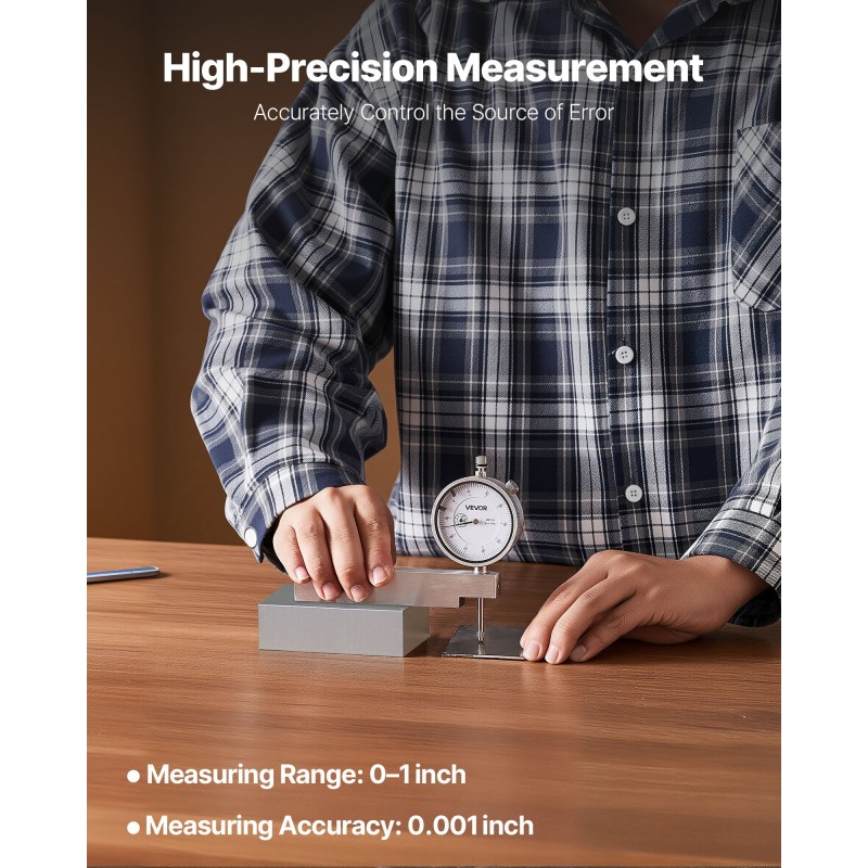 Mittakello metallijalustalla 0–25,4 mm 0,03 mm tarkkuus alumiinirunko ruostumaton mittatappi