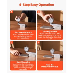 Mittakello metallijalustalla 0–25,4 mm 0,03 mm tarkkuus alumiinirunko ruostumaton mittatappi