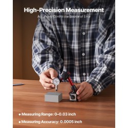 Kellomittari magneettijalustalla 0–0,76 mm 0,01 mm tarkkuus alumiinirunko ruostumaton mittatanko muovikotelo