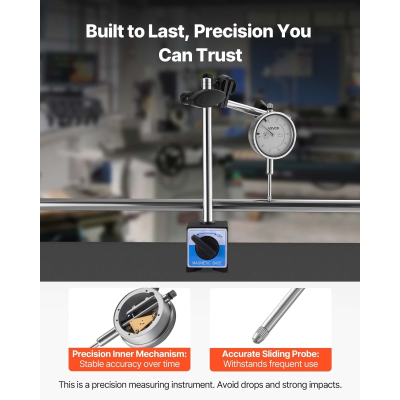 Mittakellon indikaattori sisähalkaisijoille 0–25,4 mm 0,03 mm tarkkuus alumiinirunko ruostumaton terästappi