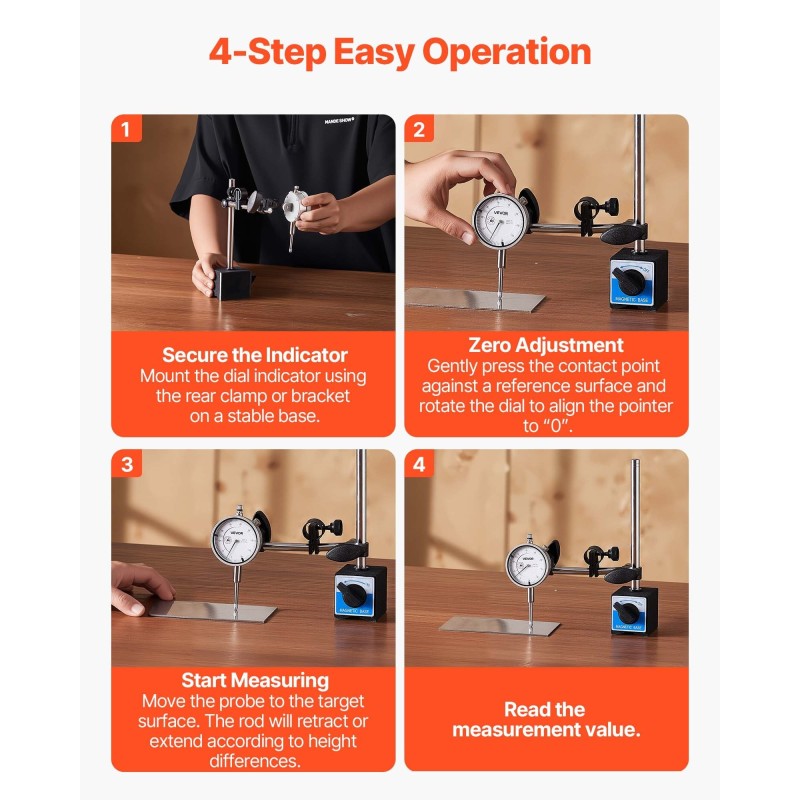 Mittakellon indikaattori sisähalkaisijoille 0–25,4 mm 0,03 mm tarkkuus alumiinirunko ruostumaton terästappi