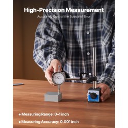 Mekaaninen mittakello alumiiniseosrunko 0–25,4 mm tarkkuus 0,03 mm kaksoistankoinen magneettijalusta