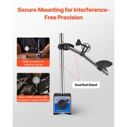 Mekaaninen mittakello alumiiniseosrunko 0–25,4 mm tarkkuus 0,03 mm kaksoistankoinen magneettijalusta