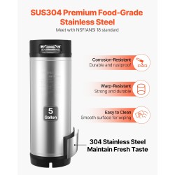 Kegit ruostumattomasta teräksestä 19 l 2 kpl pikaliittimillä kotioluelle