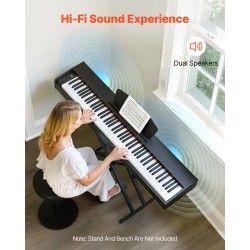 Digitaalipiano 88 täysin painotettua kosketinta kaksinkertainen koskettimisto 238 ääntä langaton MIDI-tuki