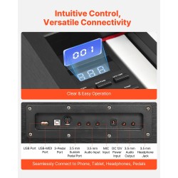 Digitaalipiano 88 täysin painotettua kosketinta kaksinkertainen koskettimisto 238 ääntä langaton MIDI-tuki