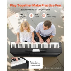 Digitaalinen piano 88 koskettimella täysin painotettu langaton MIDI-tuki