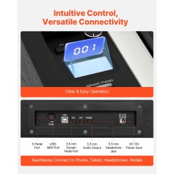 Digitaalinen piano 88 koskettimella täysin painotettu langaton MIDI-tuki