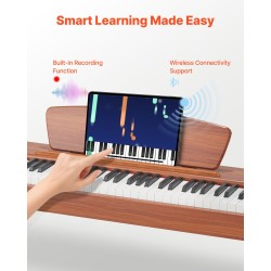 Digitaalipiano täysin painotettu 88-koskettiminen 280 ääntä langaton MIDI-tuki kaksoiskaiuttimet kolmoispoljin