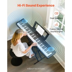 88-koskettiminen täysin painotettu digitaalipiano 280 äänellä Bluetoothilla ja MIDI-tuella