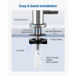 Juomavesihana lyijytön 304-ruostumaton teräs harjattu nikkeli 360 asteen kääntyvä