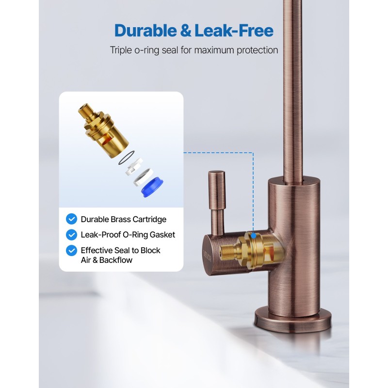 Juomavesihana ruostumaton teräs lyijytön messinkiventtiili kääntyvä juoksuputki antiikin pronssi