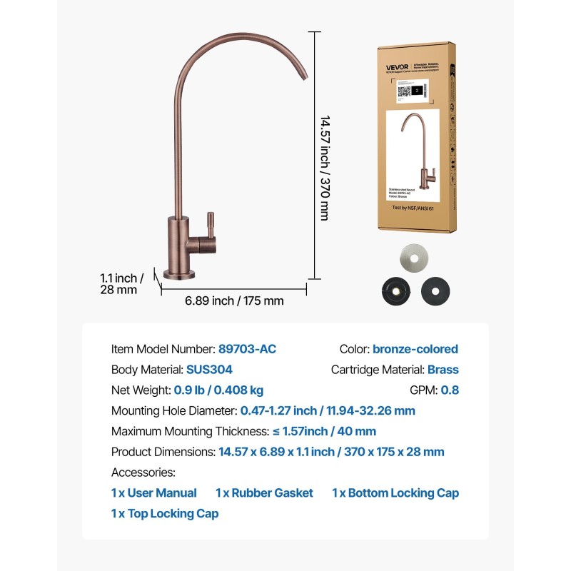 Juomavesihana ruostumaton teräs lyijytön messinkiventtiili kääntyvä juoksuputki antiikin pronssi