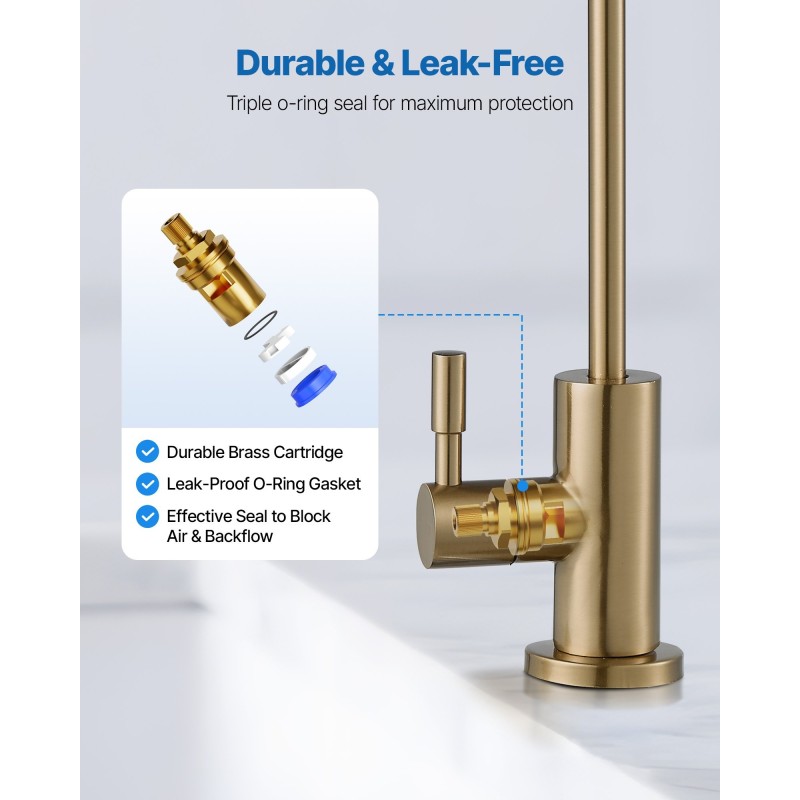 Juomavesihana 304 ruostumatonta terästä lyijytön messinkiventtiili harjattu kulta