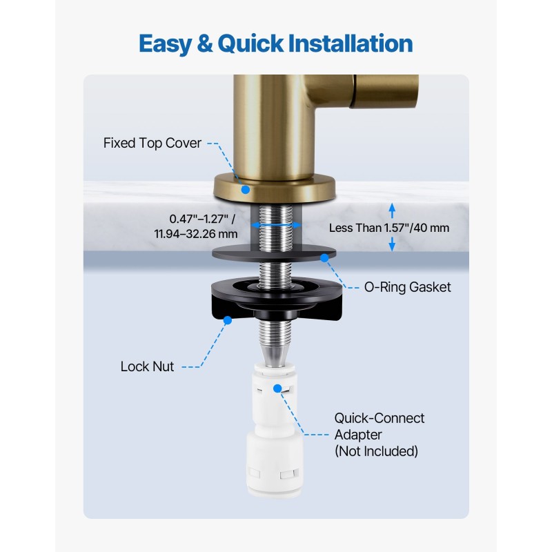 Juomavesihana 304 ruostumatonta terästä lyijytön messinkiventtiili harjattu kulta