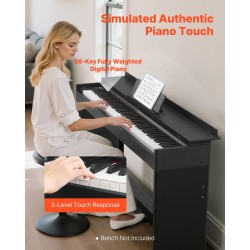 Digitaalipiano 88 täysin painotettua kosketinta 680 ääntä langaton yhteys MIDI-liitännät