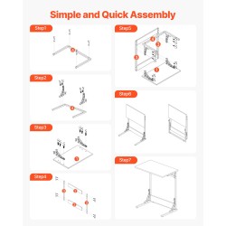 C-muotoinen taitettava sivupöytä metallirunkoinen paksu lastulevykansi säädettävät jalat kantavuus 14 kg