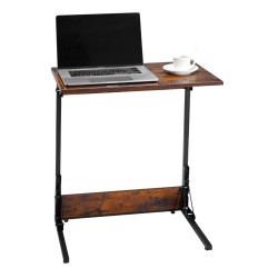 C-muotoinen taitettava sivupöytä metallirunkoinen paksu lastulevykansi säädettävät jalat kantavuus 14 kg