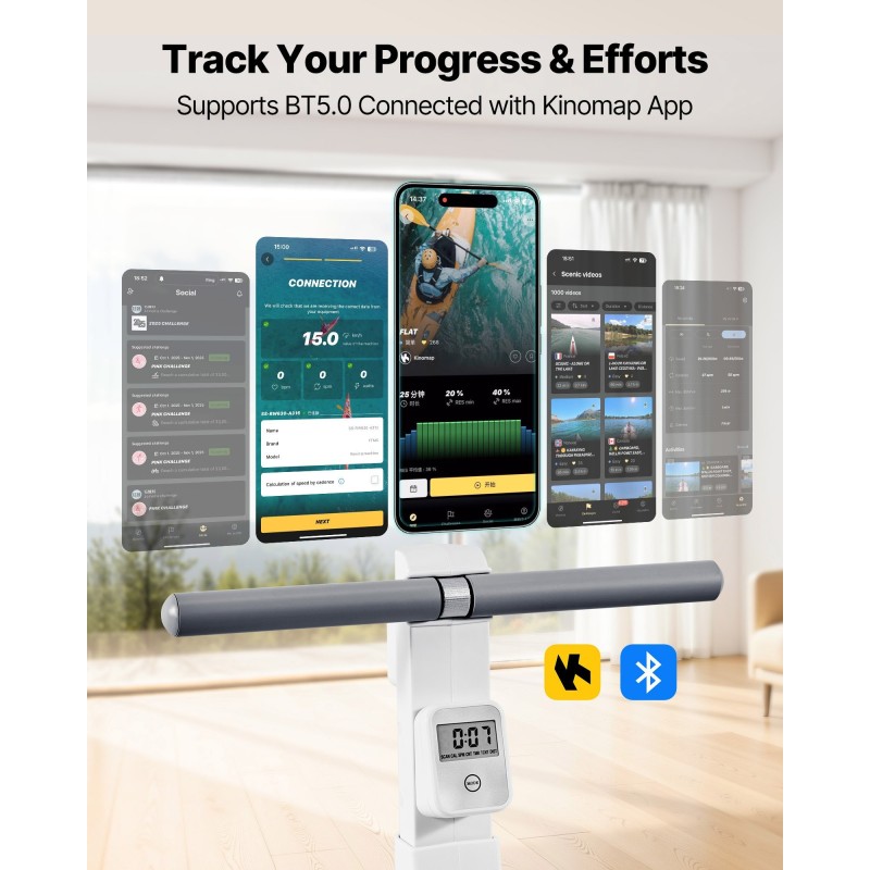 Magneettinen soutulaite kotikäyttöön 16-tasoinen valkoinen taittuva 158 kg kantava