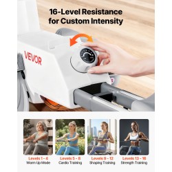 Magneettinen soutulaite kotikäyttöön 16-tasoinen valkoinen taittuva 158 kg kantava