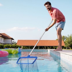 Teleskooppinen uima-allastanko alumiiniseoksesta valmistettu säädettävä 1–3,66 m 1¼-tuumainen liitin altaan puhdistukseen