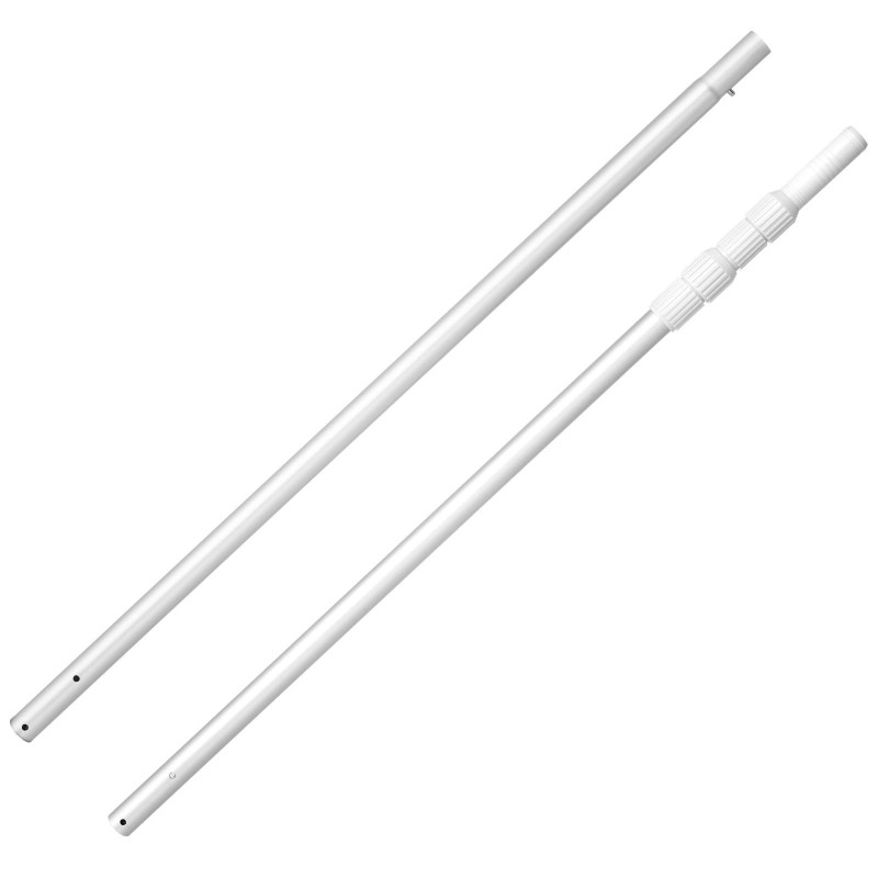 Teleskooppinen uima-allastanko alumiiniseoksesta valmistettu säädettävä 1–3,66 m 1¼-tuumainen liitin altaan puhdistukseen