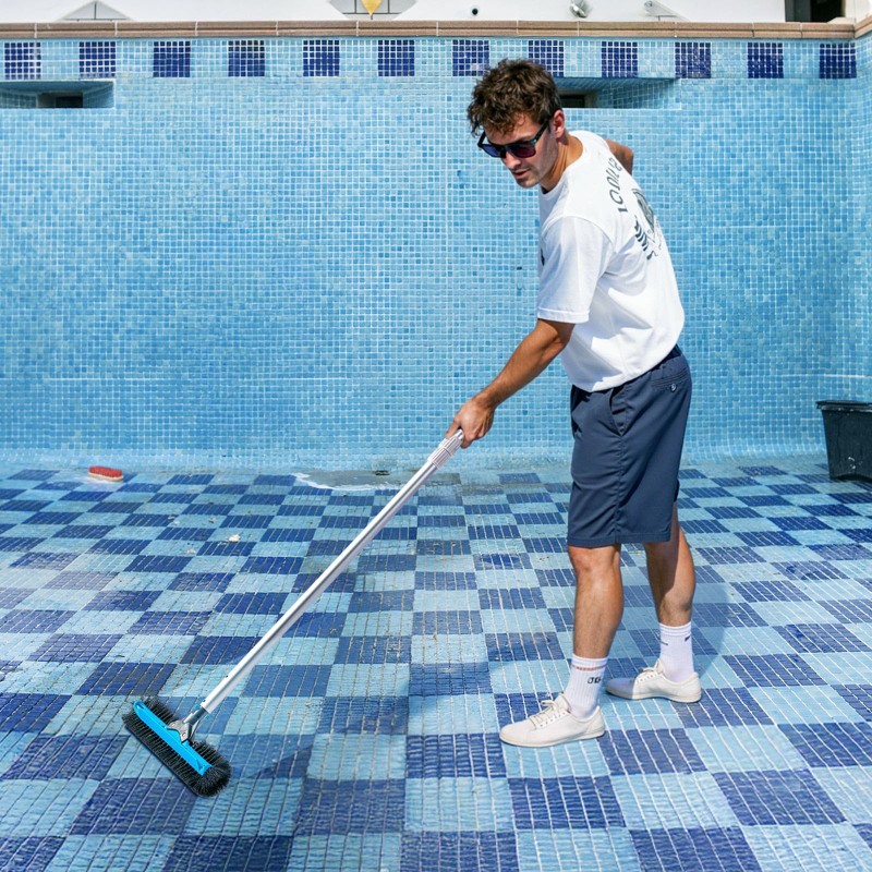 Allasharja 500 mm leveä nylonharjakset alumiininen liitin 1,25 tuuman varteen