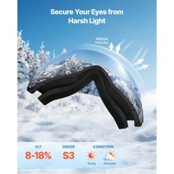 Kehyksettömät laskettelulasit TPU-rungolla sfäärisellä kaksoislinssillä kolmikerroksisella pehmusteella kypäräyhteensopivat