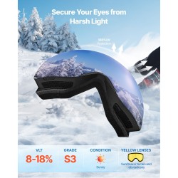 Kehyksettömät laskettelulasit TPU-materiaalilla tummansininen Revo-pinnoitettu sylinterilinssi kolmikerroksinen pehmuste