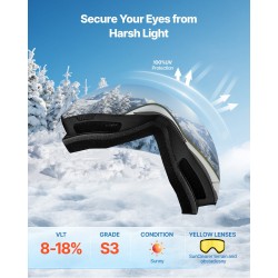 Kehyksettömät laskettelulasit sylinterimäisellä linssillä kolmikerroksisella vaahtomuovilla hopeapeilillä huurtumattomalla