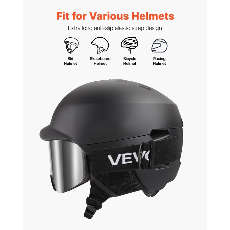 Kehyksettömät laskettelulasit sylinterimäisellä linssillä kolmikerroksisella vaahtomuovilla hopeapeilillä huurtumattomalla