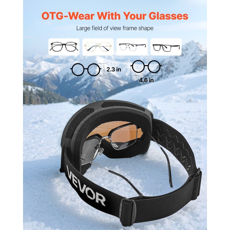 Laskettelulasit sylinterimäinen linssi huurtumaton kolmikerroksinen pehmuste aikuisille