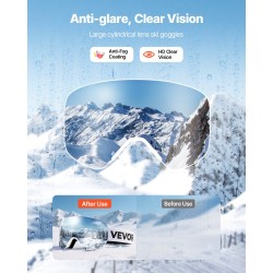 Laskettelulasit TPU-kehys OTG sylinterilinssi vaaleanpunainen Revo-pinnoite huurtumisenesto