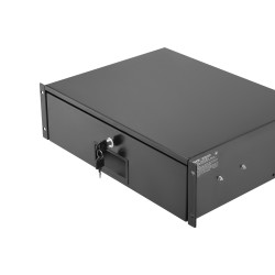 Lukittava vetolaatikko 3U hiiliteräksestä 19 tuumaisiin räkkeihin