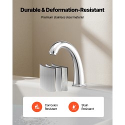 Ammeen hana ruostumattomasta teräksestä 3-reikäinen korkea kaari vesiputoussuutin kaksikahvainen