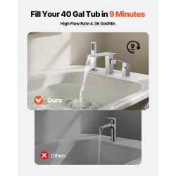 Ammehana harjattu ruostumaton teräs 3-reikäinen reuna-asennus yhden vivun vesiputoussuu käsisuihku