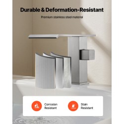 Ammehana harjattu ruostumaton teräs 3-reikäinen reuna-asennus yhden vivun vesiputoussuu käsisuihku