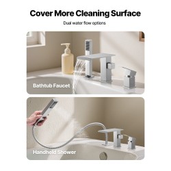 Ammehana harjattu ruostumaton teräs 3-reikäinen reuna-asennus yhden vivun vesiputoussuu käsisuihku