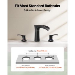 Ammehana ruostumatonta terästä roomalaistyylinen öljytty pronssiviimeistely 3-reikäinen kaksikahvainen