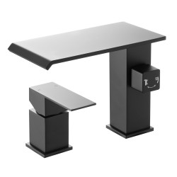 Kolmereikäinen mattamusta ammehana ruostumaton teräs vesiputous käsisuihku yhden vivun ohjaus