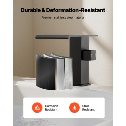 Kolmereikäinen mattamusta ammehana ruostumaton teräs vesiputous käsisuihku yhden vivun ohjaus