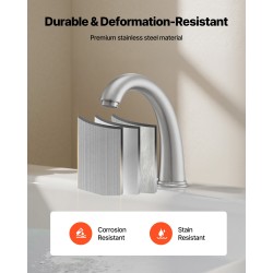 Ammeen hana kolmireikäinen reuna-asennus harjattu ruostumaton teräs joutsenkaulainen juoksuputki kaksi kahvaa