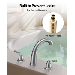 Ammeen hana kolmireikäinen reuna-asennus harjattu ruostumaton teräs joutsenkaulainen juoksuputki kaksi kahvaa