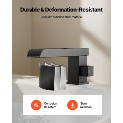 Roomalainen ammehana ruostumattomasta teräksestä mattamusta 3-reikäinen yhdellä vivulla käsisuihkulla