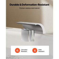 Kylpyammehana ruostumaton teräs 3-reikäinen kannenasennus hopeanvärinen kaksi vipua