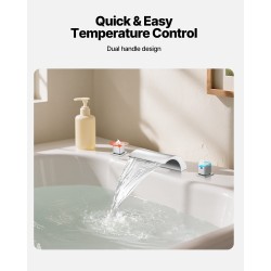 Kylpyammehana ruostumaton teräs 3-reikäinen kannenasennus hopeanvärinen kaksi vipua