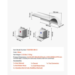 Kylpyammehana ruostumaton teräs 3-reikäinen kannenasennus hopeanvärinen kaksi vipua